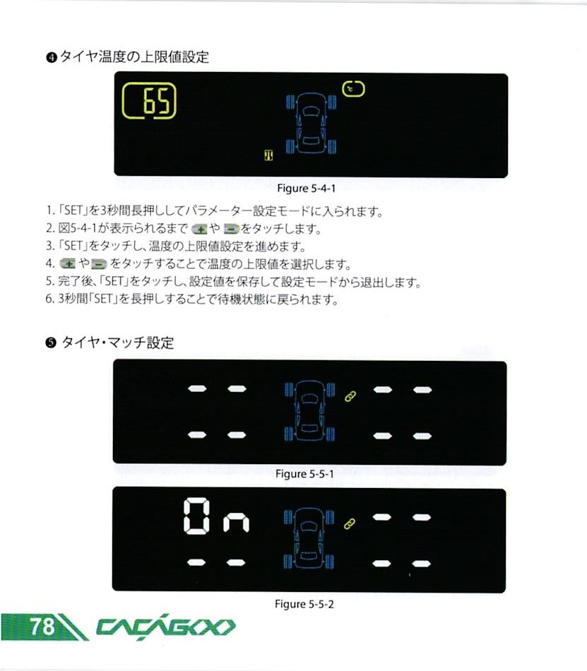CACAGOO TPMS タイヤ空気圧監視システム 取説 78