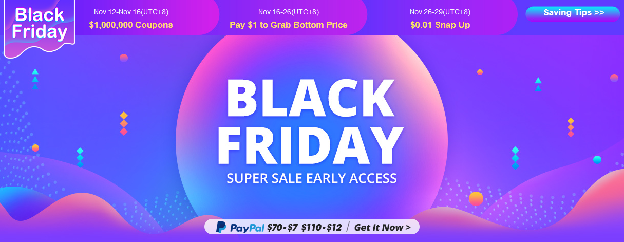 ブラックフライデー Paypal決済で7~12ドル割引