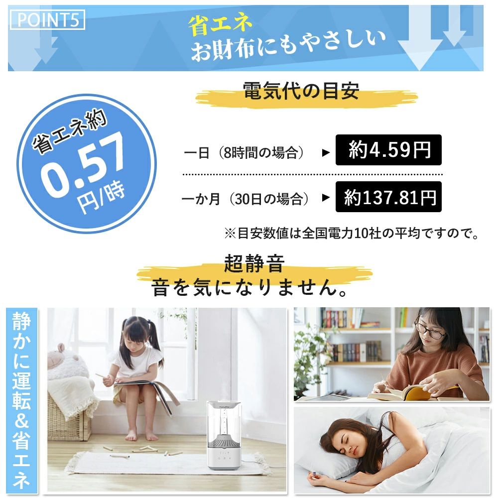 Hysure 超音波アロマ加湿器